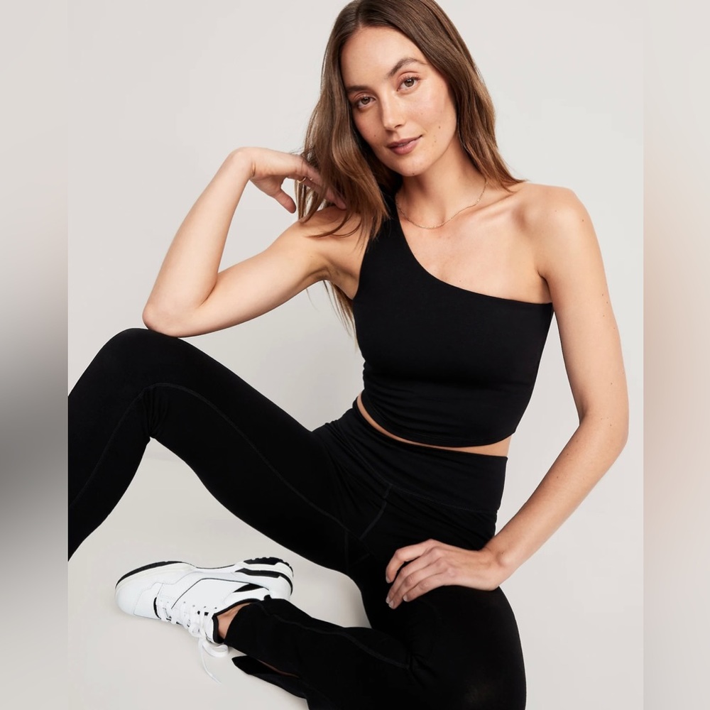 NWT One-Shoulder Longline Sports Bra/Crop Top